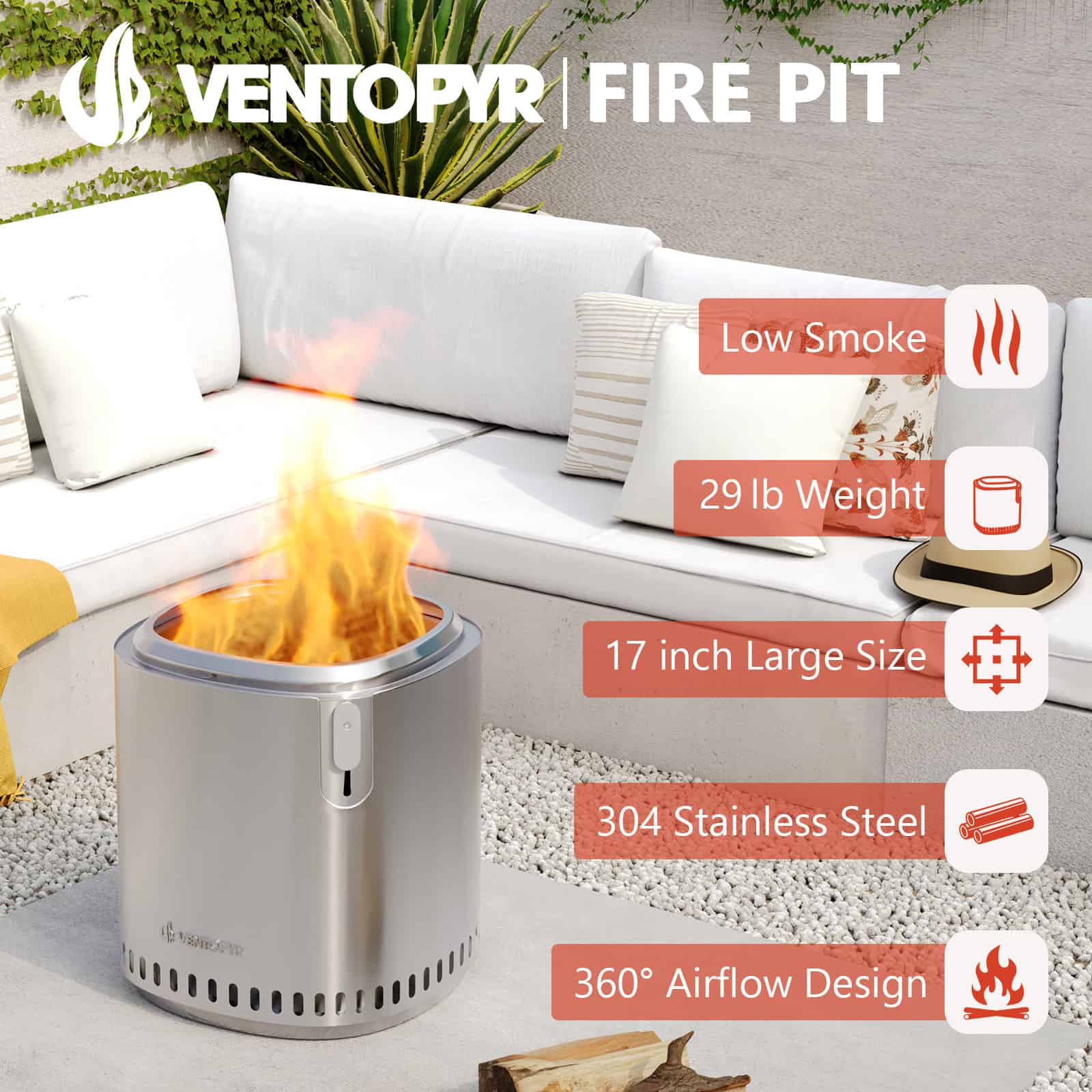 Vesta Smokeless Fire Pit Essentials