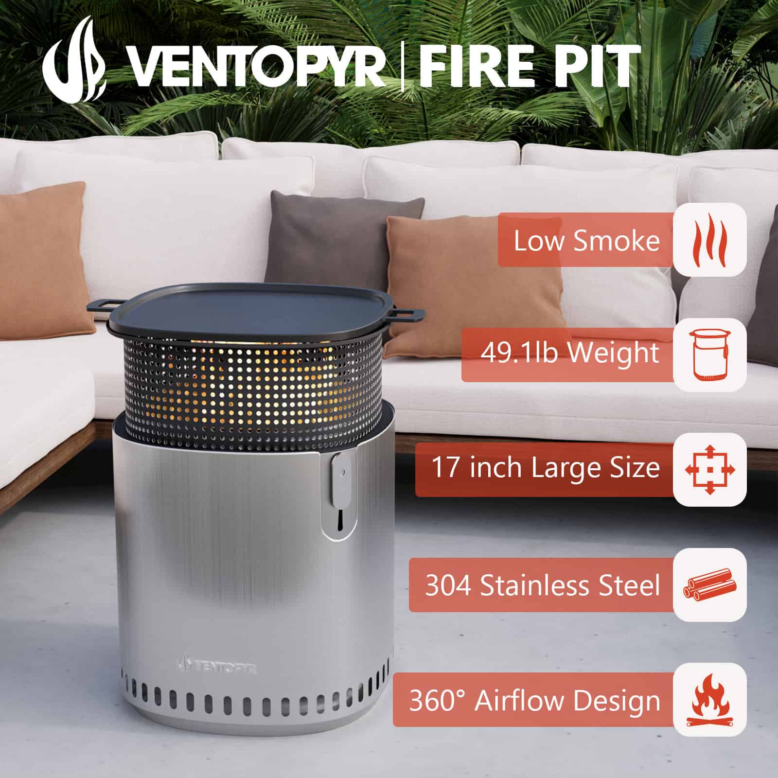 Vesta Smokeless Fire Pit Deluxe Bundle